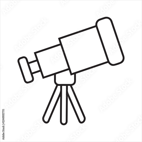 Telescope icon vector art illustration.