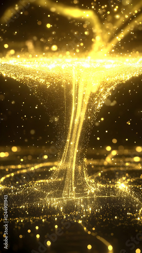 Golden Particles Swirling D...