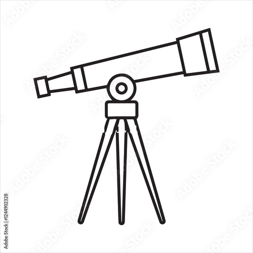 Telescope icon vector art illustration.