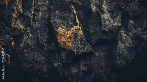 Dark Rock Texture Forms a N...