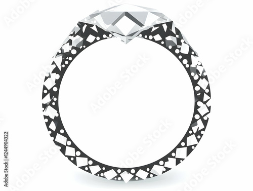 Diamond Ring with Abstract ...