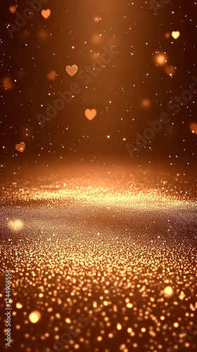 Golden Glitter Background S...