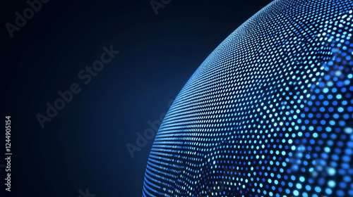 Abstract Blue Sphere with G...