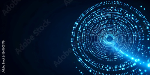 Abstract Blue Digital Binar...