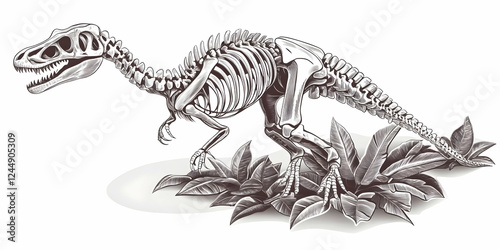 Dinosaur Skeleton Stands Ma...