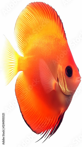 Vivid Discus Fish Shows Its...