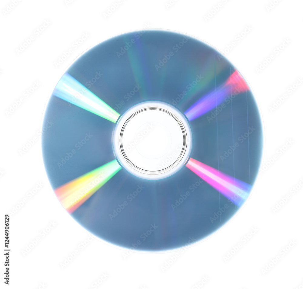 One shiny compact disc isolated on white One shiny compact disc isolated on white