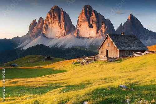 Wooden cabin sits peacefull...