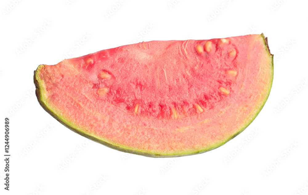 Piece of fresh guava fruit isolated on white Piece of fresh guava fruit isolated on white