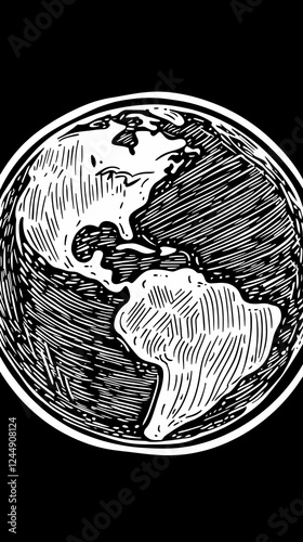 Detailed Black and White Il...