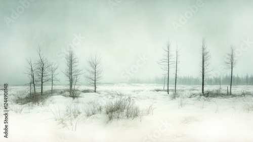 Wallpaper Mural Winter's Embrace: A Serene Snowscape Torontodigital.ca