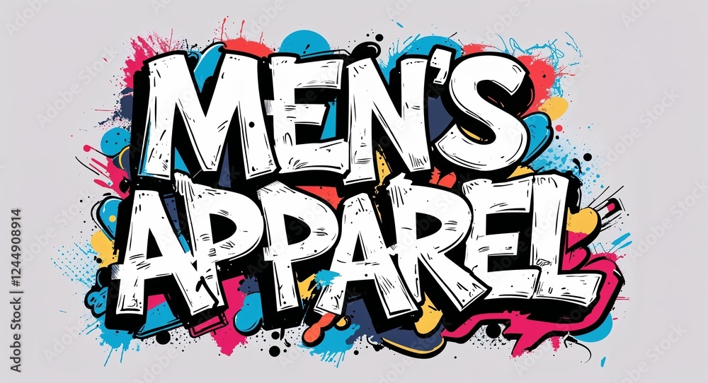 Obraz premium mens apparel graffiti lettering illustration design on plain white background