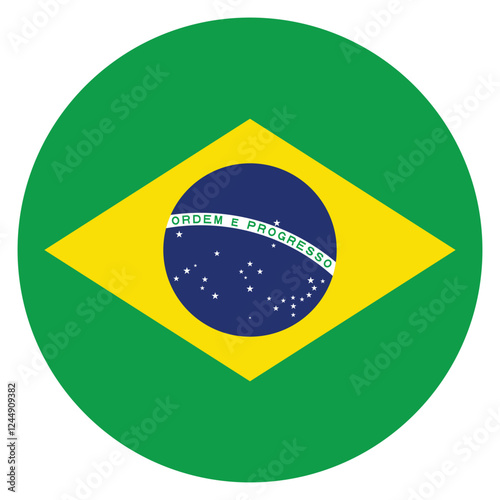 Brazil flag. Brazil circle flag logo icon computer vector illustration design