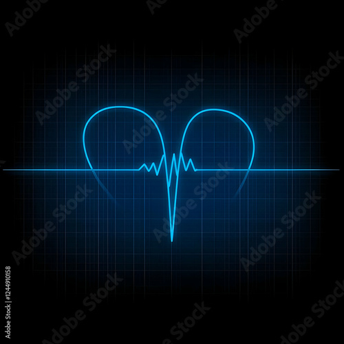 Blue Heartbeat Line Shows V...