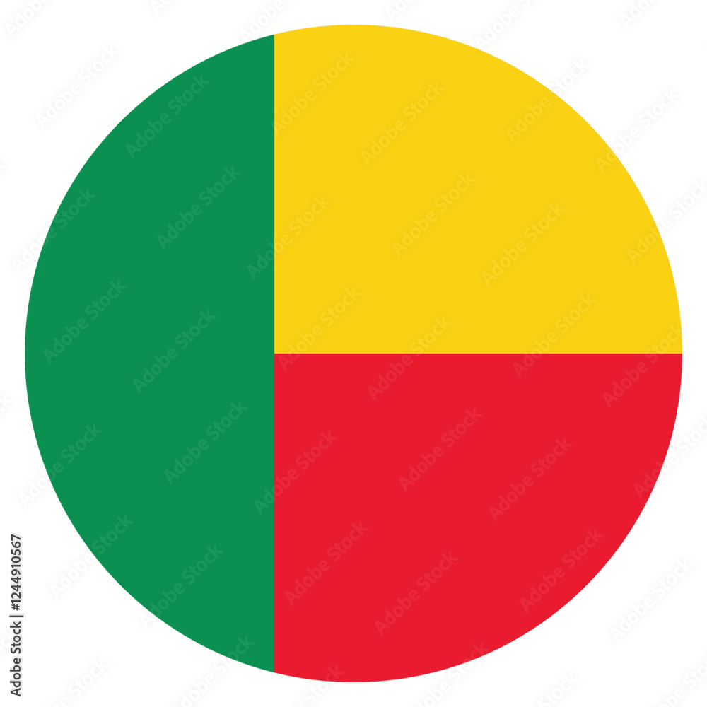 Benin flag. Benin circle flag logo icon computer vector illustration design Benin flag. Benin circle flag logo icon computer vector illustration design