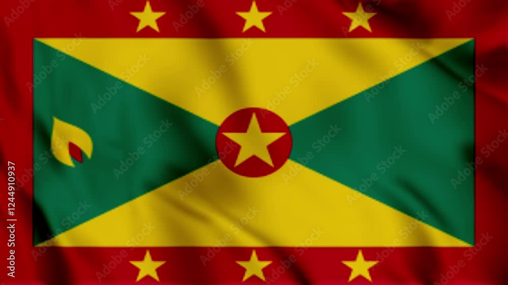 flag of grenada animation 4k