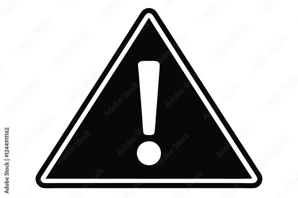 Danger warning sign with exclamation mark in yellow triangle Danger warning sign with exclamation mark in yellow triangle