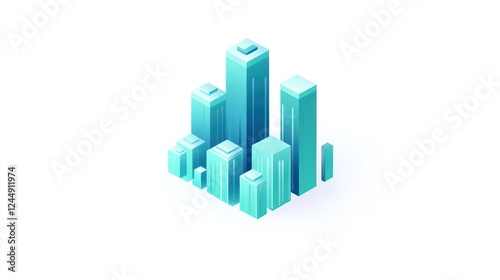 Free Download Isometric illustration of a futuristic city skyline with skyscrapers. - GFXLoad