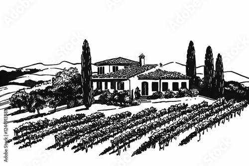 Vineyard Estate Illustratio...