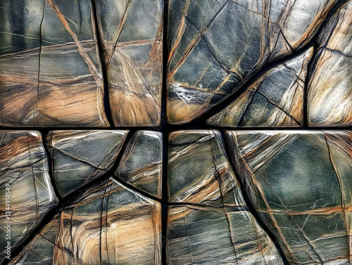Close-up of Polished Green ...