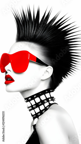 Punk Woman with a Spiky Hai...