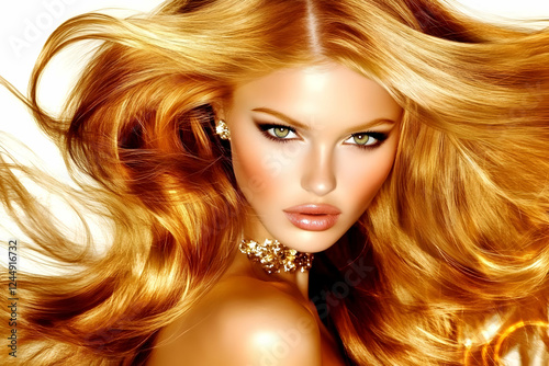Golden Haired Woman Poses w...
