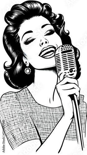 Woman Sings Passionately in...