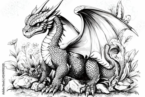 Detailed Dragon Illustratio...
