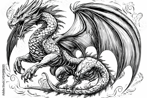 Fierce Dragon Illustration ...