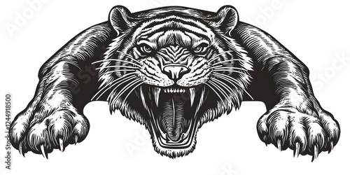 Roaring Tiger Illustration:...