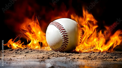 Baseball Rests on Sandy Gro...