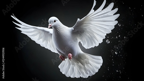 White Dove Soaring Graceful...