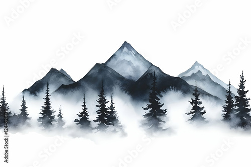 Watercolor Painting of Mist...