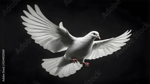 White Dove Soars Gracefully...