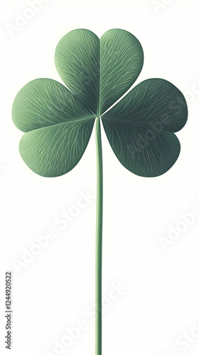 Single Green Clover Leaf wi...