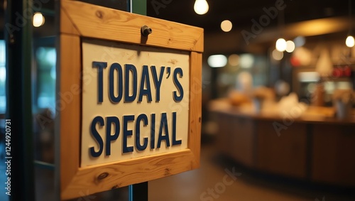 aesthetic sign with the word todays special on a market background