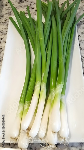 Fresh Green Onions Displaye...