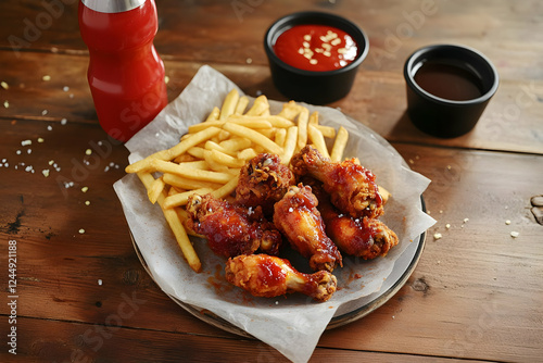 Crispy Chicken Wings and Fr...