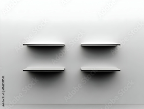 Four Empty Black Shelves Mo...