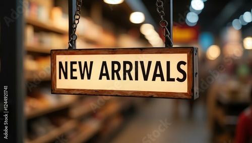 Wallpaper Mural aesthetic sign with the word new arrivals on a market background Torontodigital.ca