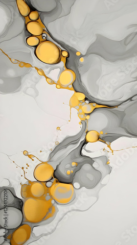 Abstract Fluid Art with Gol...