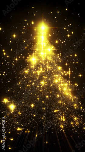 Golden Christmas Tree Spark...