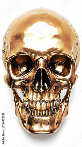 Golden Skull Shows Teeth an...