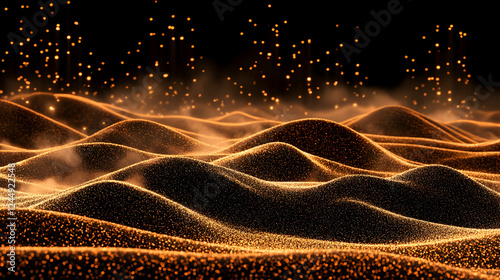 Golden shimmering particle ...