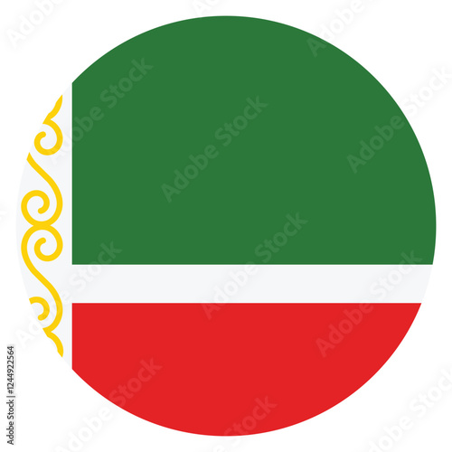 Chechnya flag. Chechnya circle flag logo icon computer vector illustration design