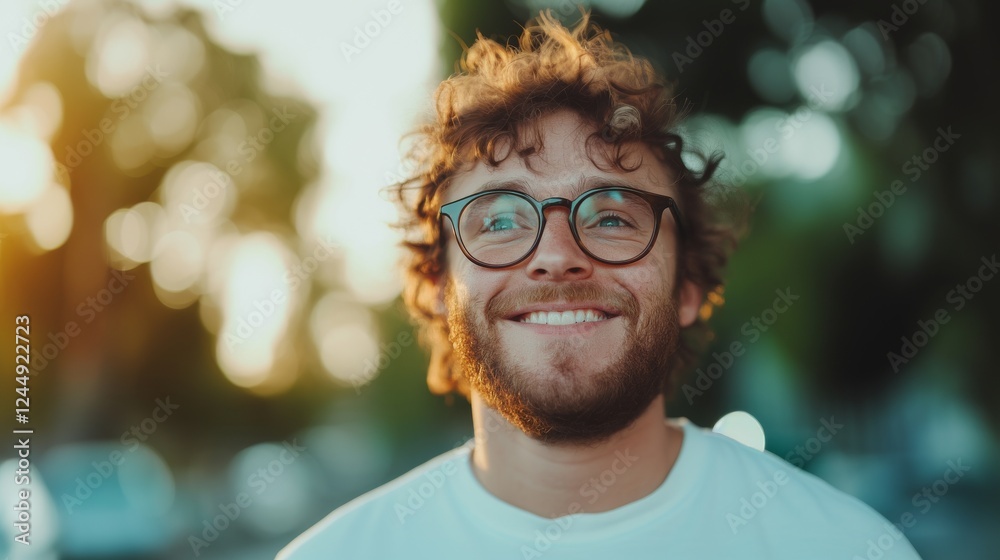 A close-up portrait of a person laughing spontaneously, soft focus A close-up portrait of a person laughing spontaneously, soft focus