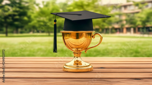 Graduation Cap on a Golden ...