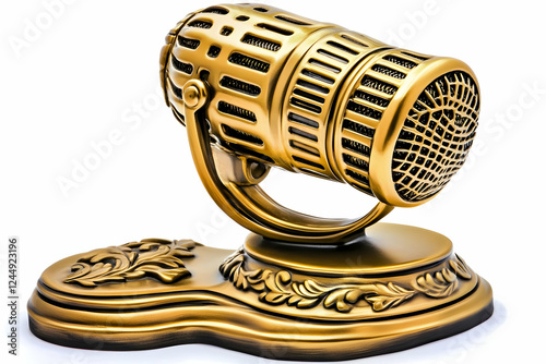 Golden Microphone Rests on ...