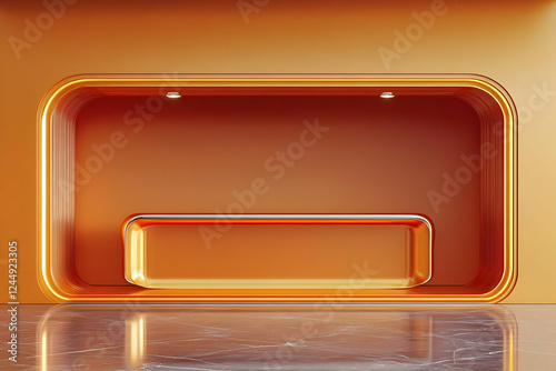 3D Orange Podium on Orange ...