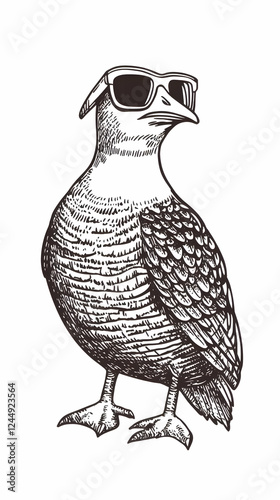 Cool Bird Wears Sunglasses:...